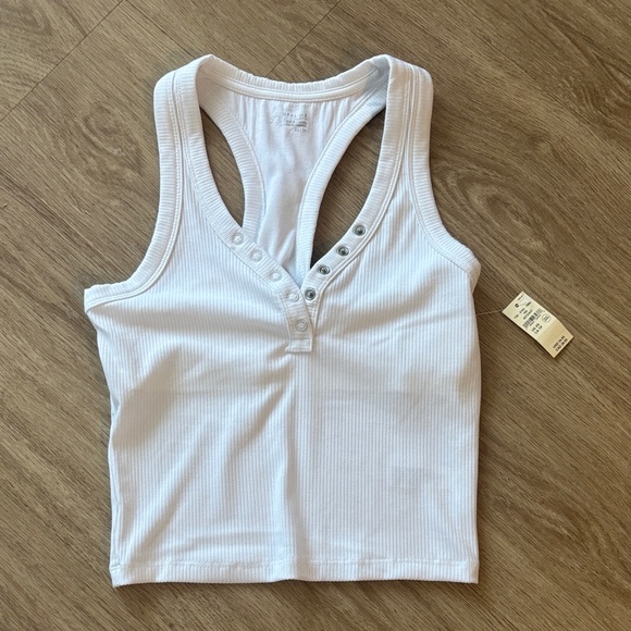 aerie Tops - NWT Aerie White Ribbed Racerback Cami Tank Top